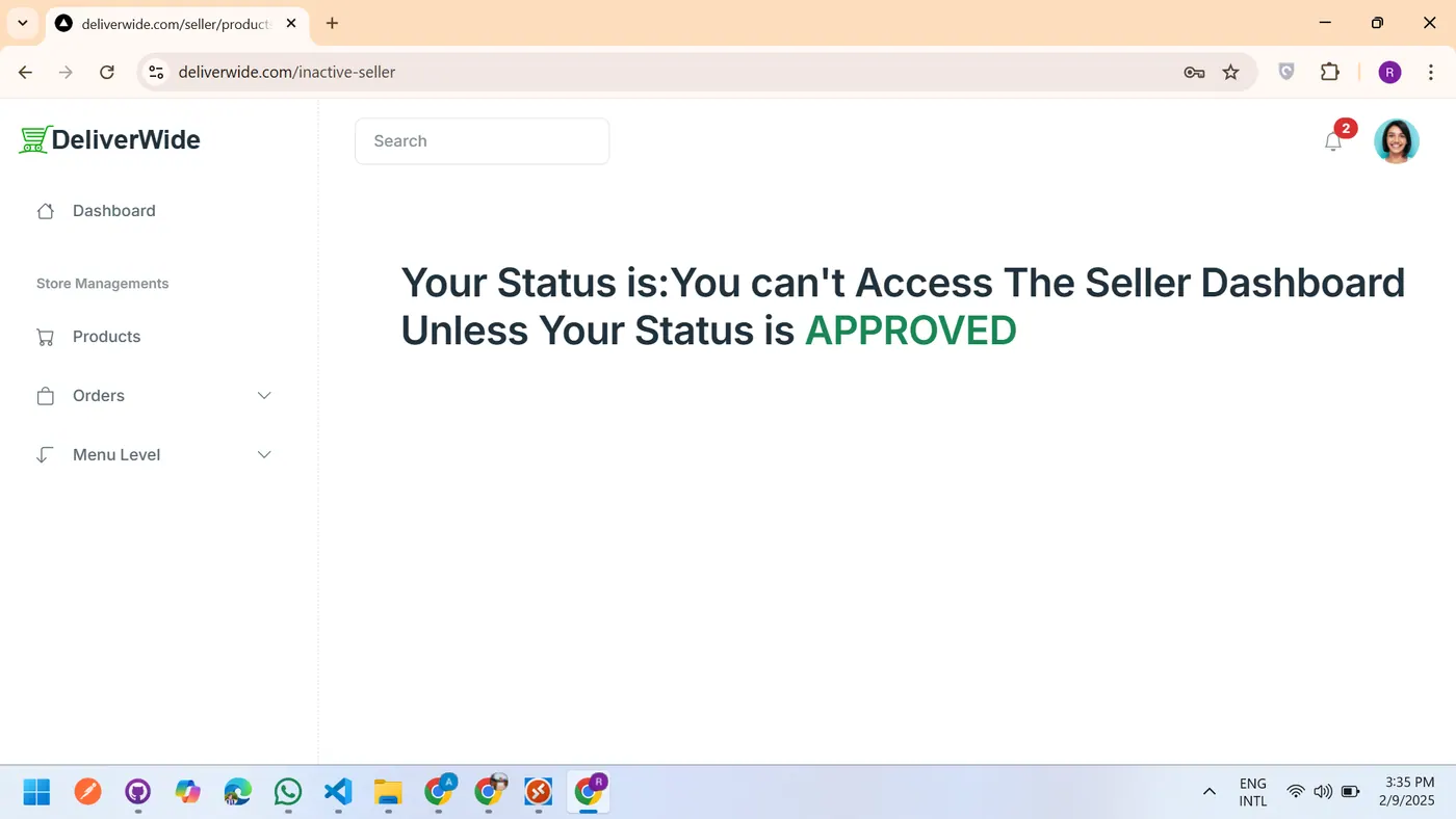 Deliverwide.com screen 1